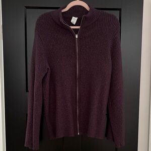 Lane Bryant Livi Deep Purple Zip-Up Cardigan w/Silver Specks Size 18/20